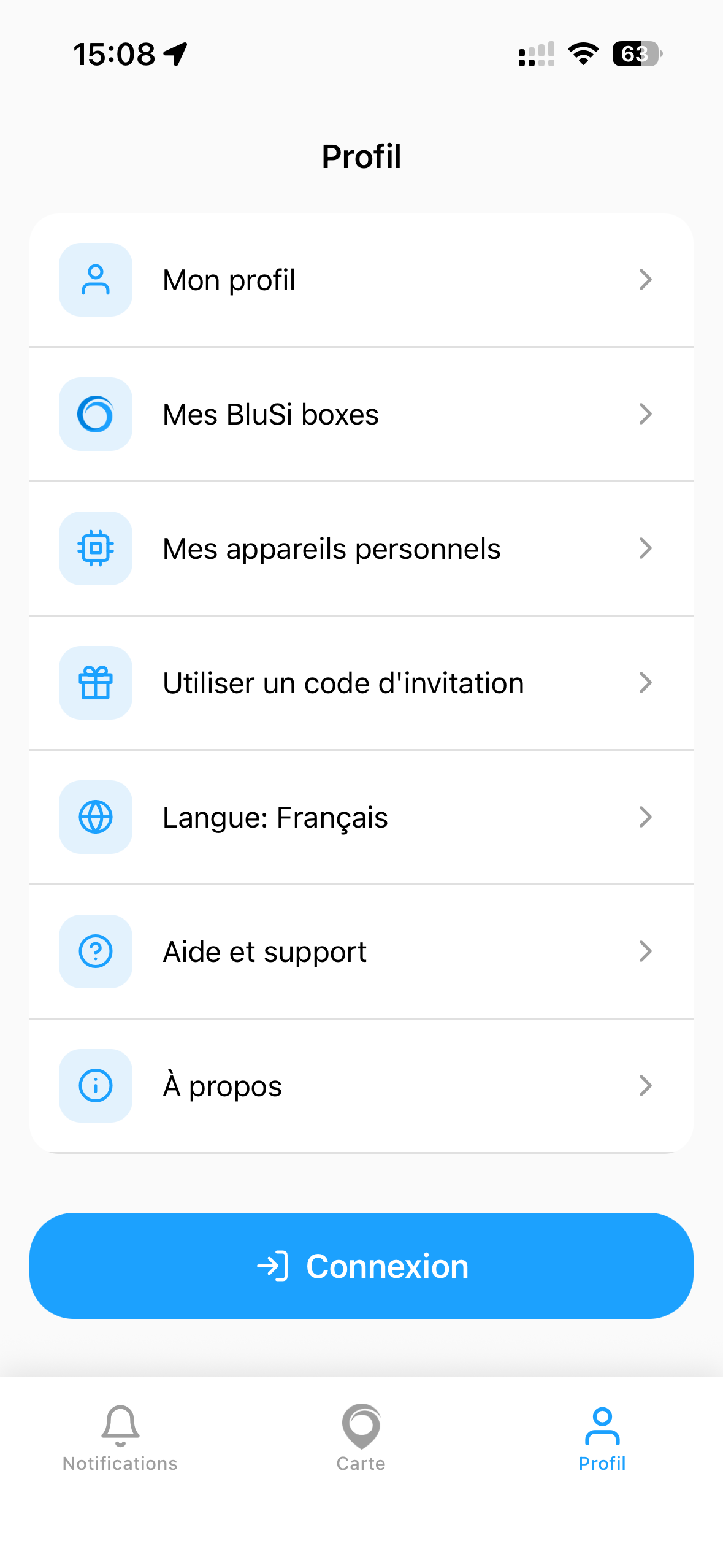 BluSi - Profil utilisateur